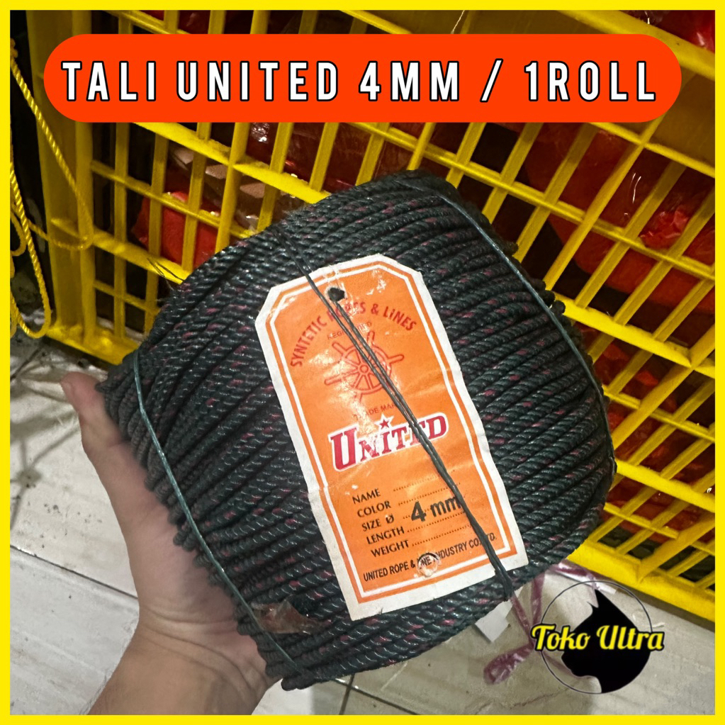 TALI UNITED 4MM 1ROLL / TALI TAMBANG UNITED / TALI 4MM UNITED / TALI PARANET / TALI TERPAL