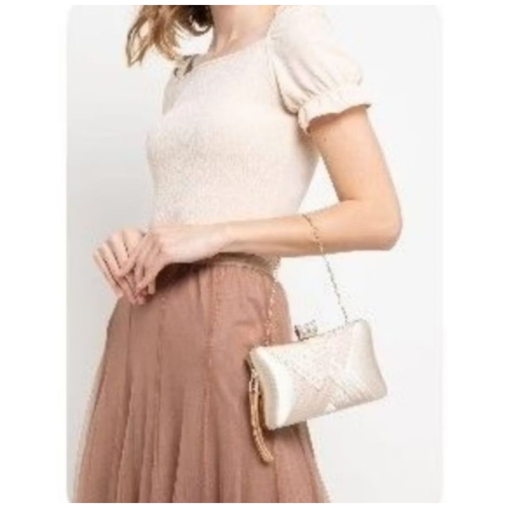 sling bag gold clutch original party bag tas pesta preloved free gift