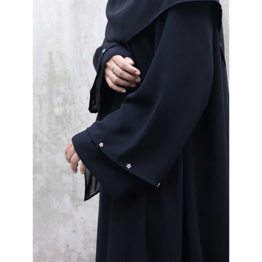 BAHIYYUN - BLACK SERIES 1 | Gamis Abaya Hitam Arab Umroh Busui Friendly Bahan Wolfis Jetblack Premiu
