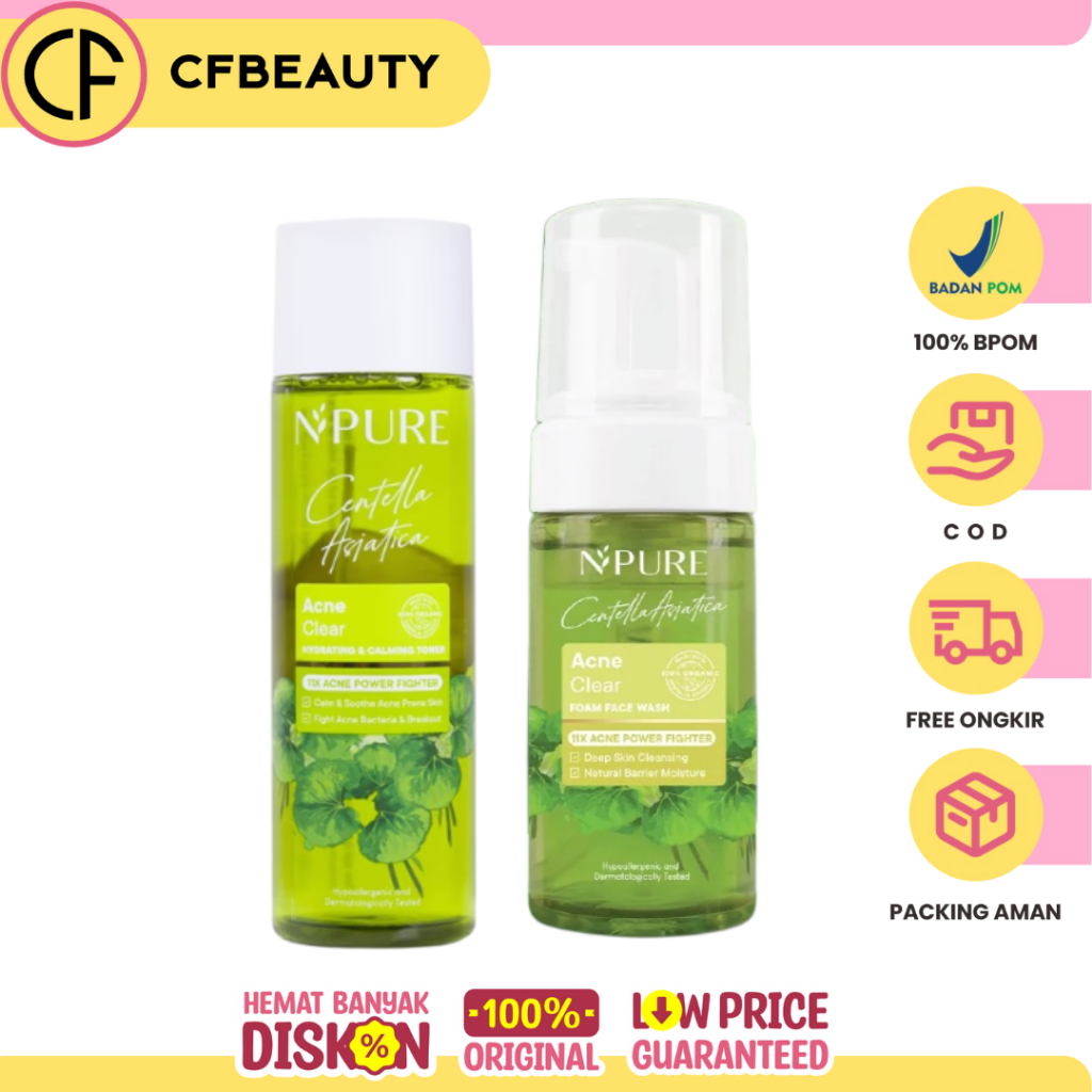 NPURE Centella Asiatica Series / NPURE Cica Facial Wash100ml / Cica Toner 150ml / paket kecantikan /