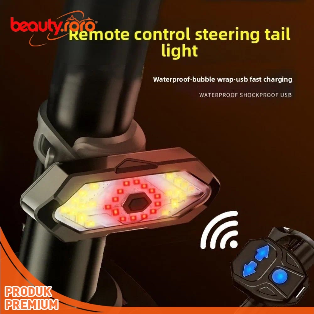 Lampu Rem Dan Sein Sepeda LED Rechargeable - Kontrol Jarak Jauh Tanpa Kabel