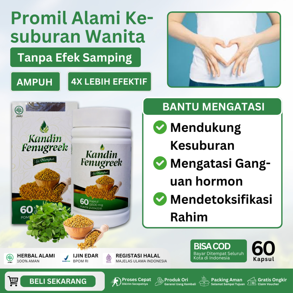 Fenugreek 100% Asli Original Herbal Untuk Promil Program Hamil Peningkat Kesuburan Istri Kesuburan K