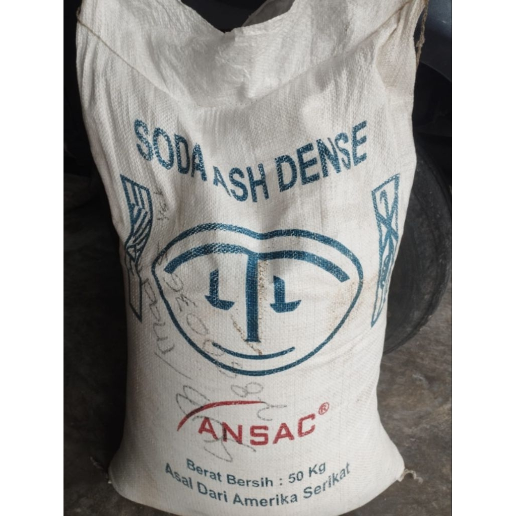 Ansac Soda ash dence / soda abu  repack 1 kg, bahan detergen