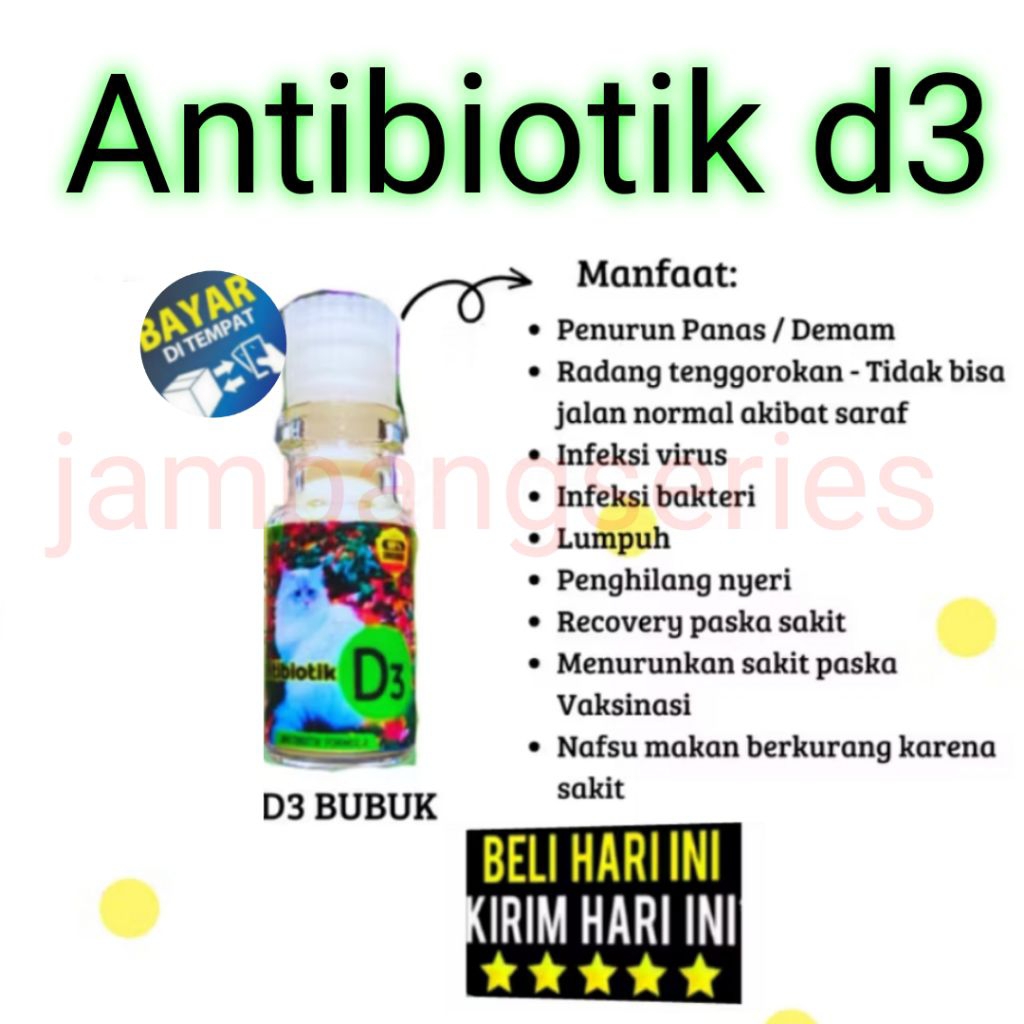 Antibiotik d3 bubuk anti virus untuk kucing
