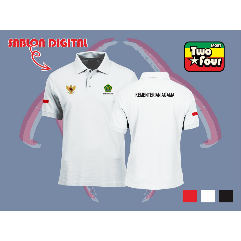 POLO SHIRT KEMENTERIAN AGAMA BAJU KERAH KEMENTERIAN AGAMA KAOS KERAH KEMENAG AGAMA BANYAK WARNA