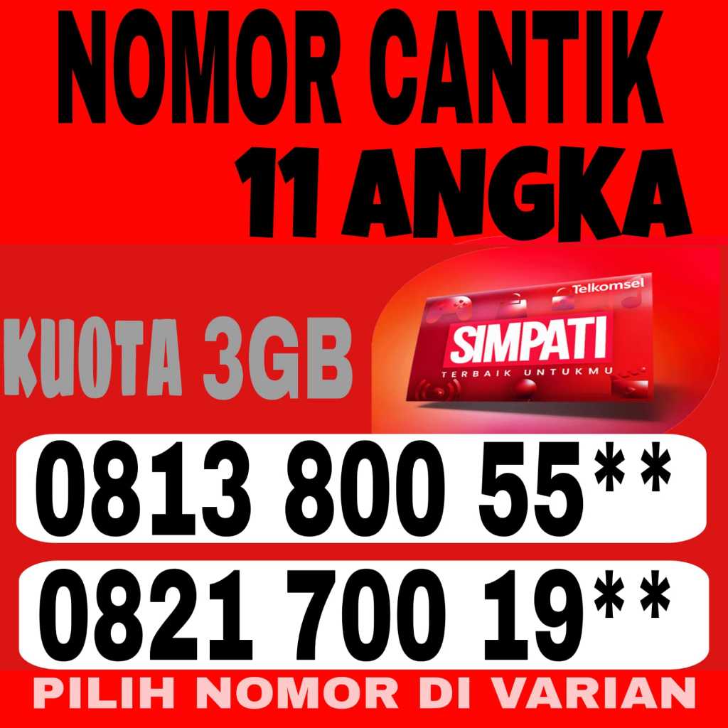 Nomor cantik simpati 11 digit kartu perdana Telkomsel prabayar suport jaringan 5G
