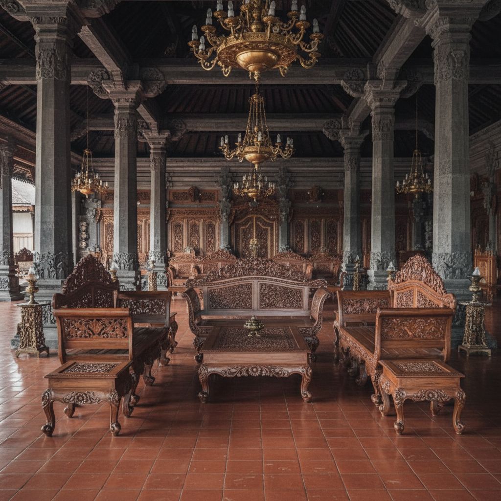 Kursi Tamu Kayu 1 Set Mewah dan Elegan