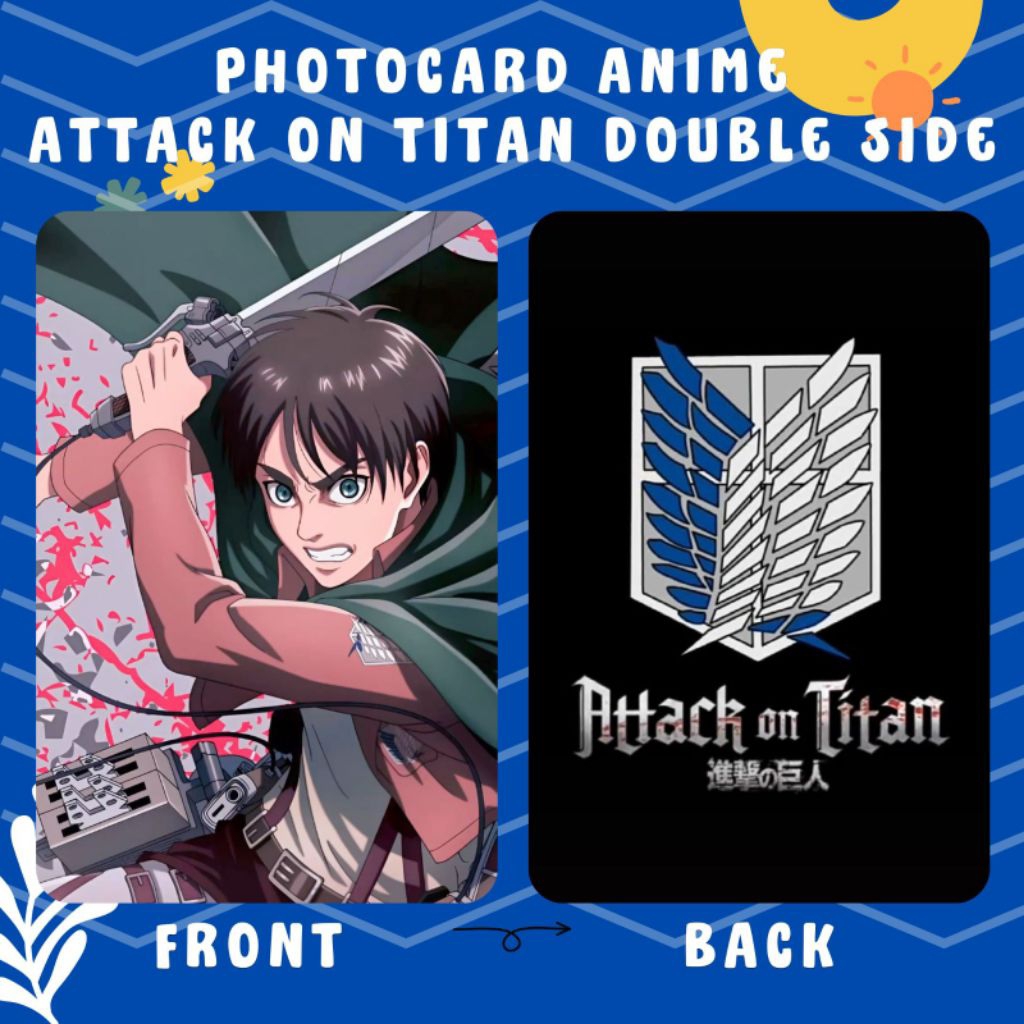 [Jasa Cetak] Photocard Anime Attack On Titan Termurah Cetak 2 Sisi