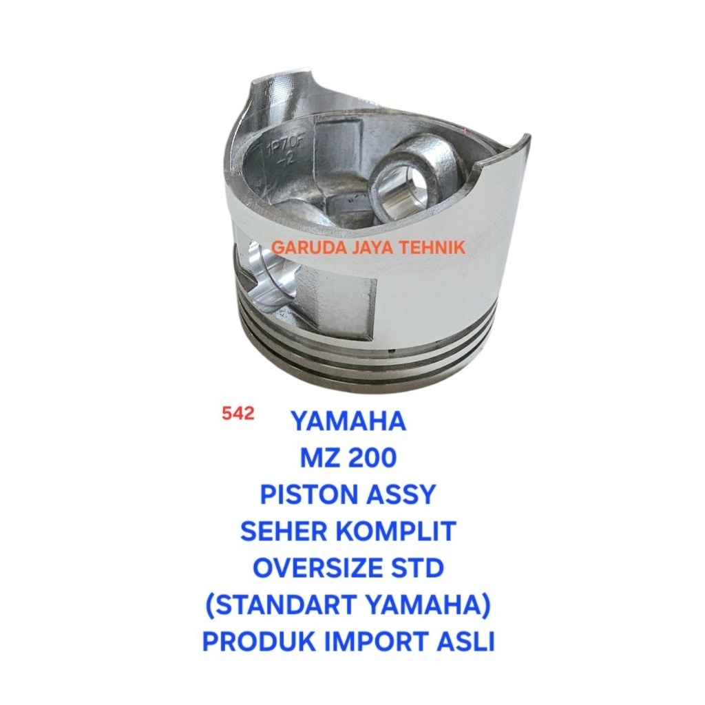 Piston assy seher seker komplit YAMAHA MZ200 MZ 200 oversize STD Import asli mesin tarikan YAMAHA MZ