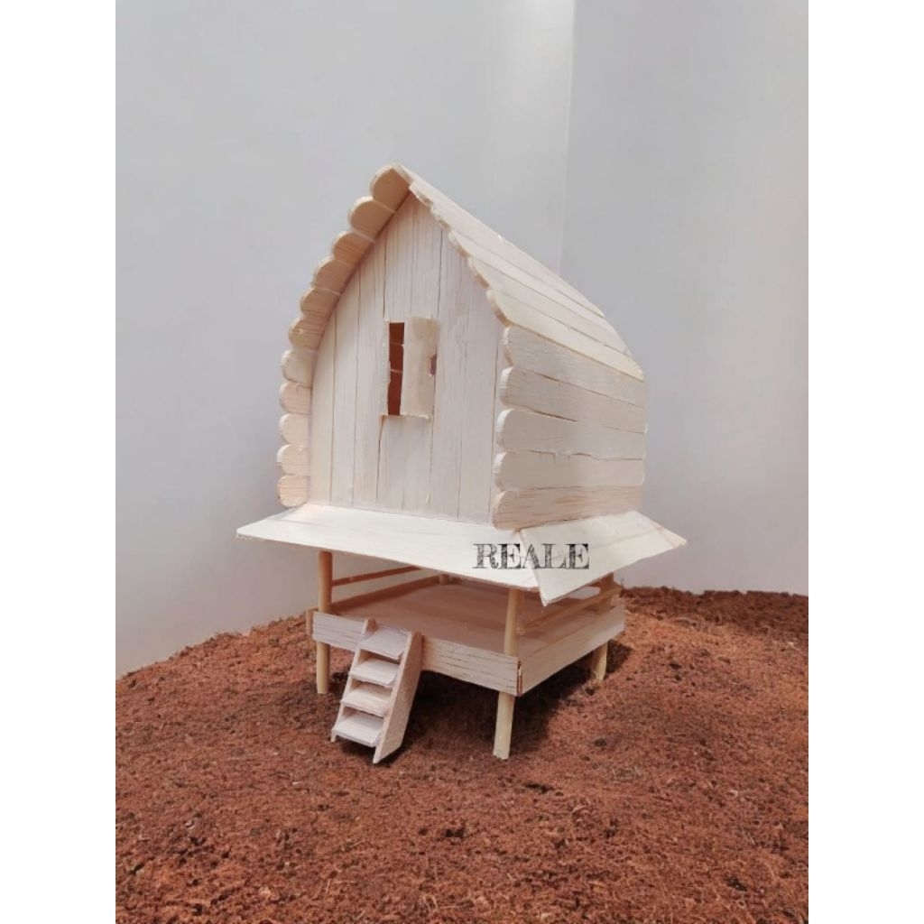 miniatur rumah adat Sasak NTB stik eskrim LED