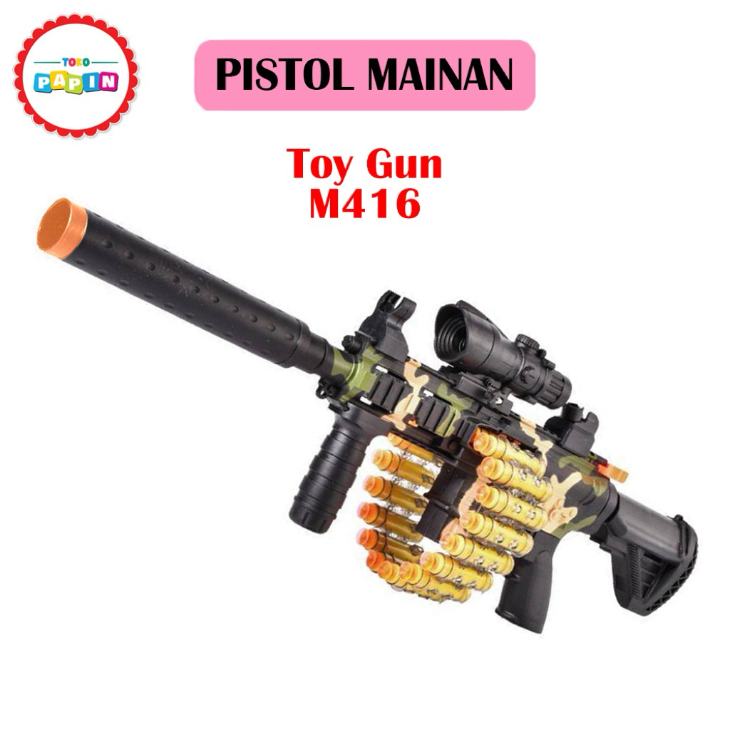TokoPapin Mainan Anak Laki Laki Pistol Pistolan Tembakan Senapan Kokang Rifle Toy Gun M416
