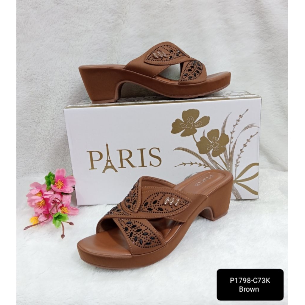 SANDAL PESTA WANITA PARIS TAPAK TAHU 5CM IMPORT KEKINIAN LEMBUT DAN RINGAN