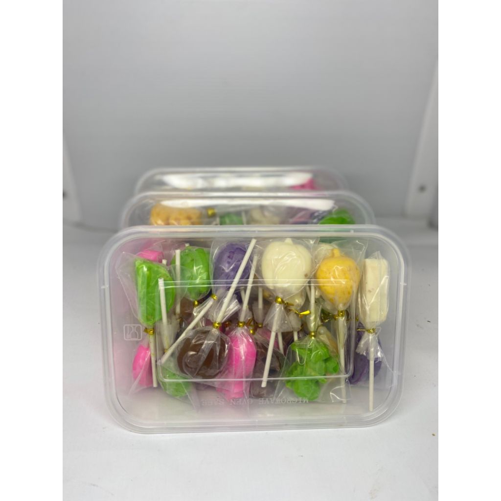 20pcs Coklat Karakter Lolipop/ Coklat lucu warna warni / Permen Coklat Jajanan Anak