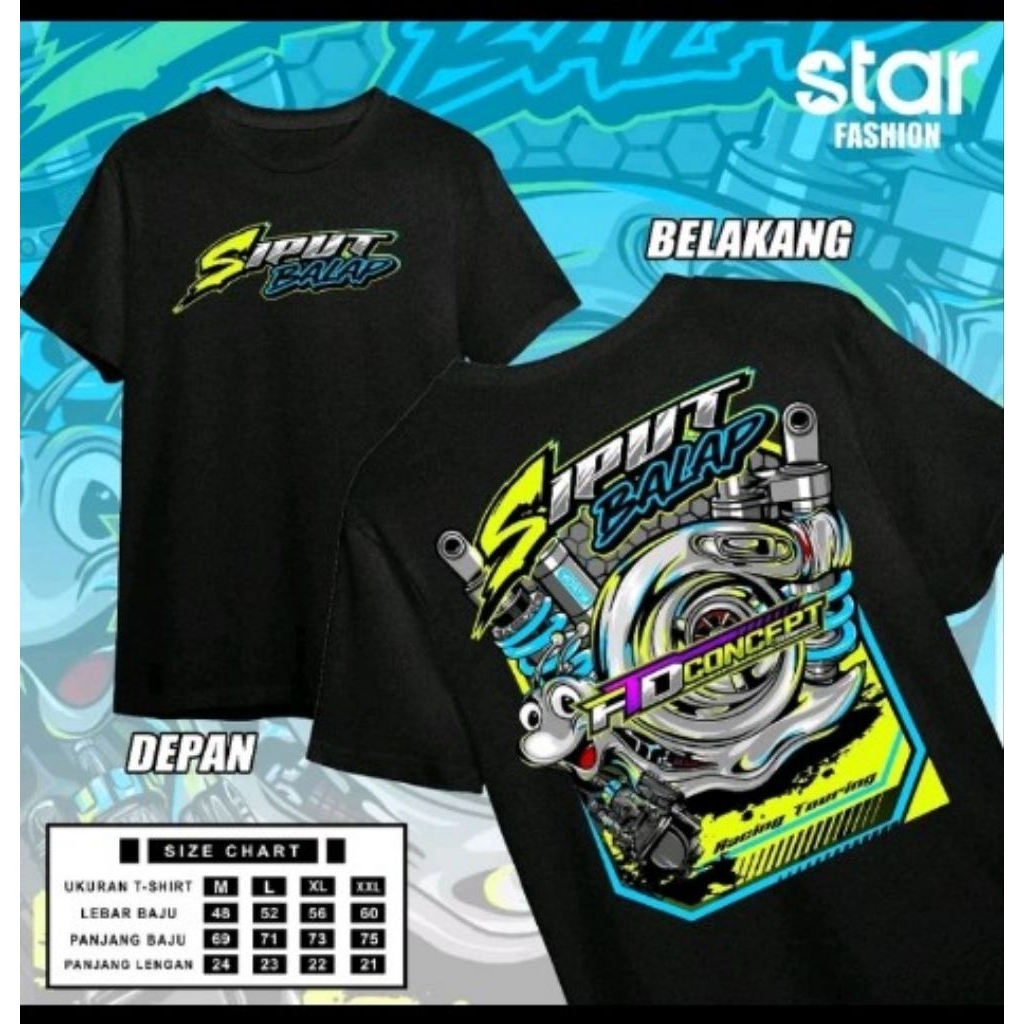 kaos T shift siput balap