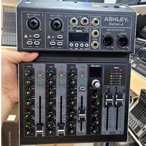 Mini Mixer Audio Murah Ashley Better4  Better 4 channel USB dan Bluetooth DSP99 2026-baru