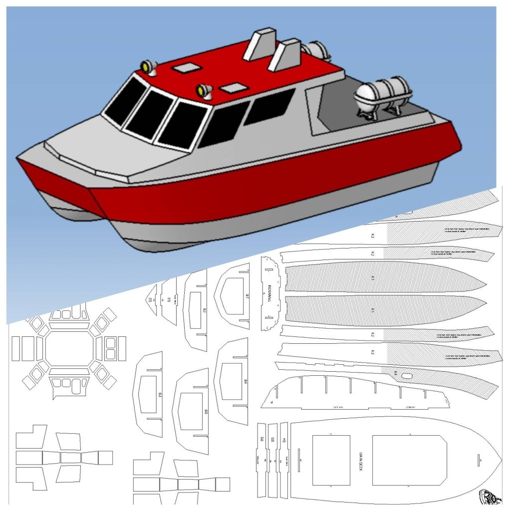 Pola Kapal / Rc Boat Plan / Catamaran Rescue