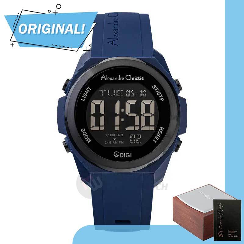 Jam Tangan Pria Digital Alexandre Christie 9342MH AC9342 AC 9342 MH 9342 MHRIPBABU Original Garansi 