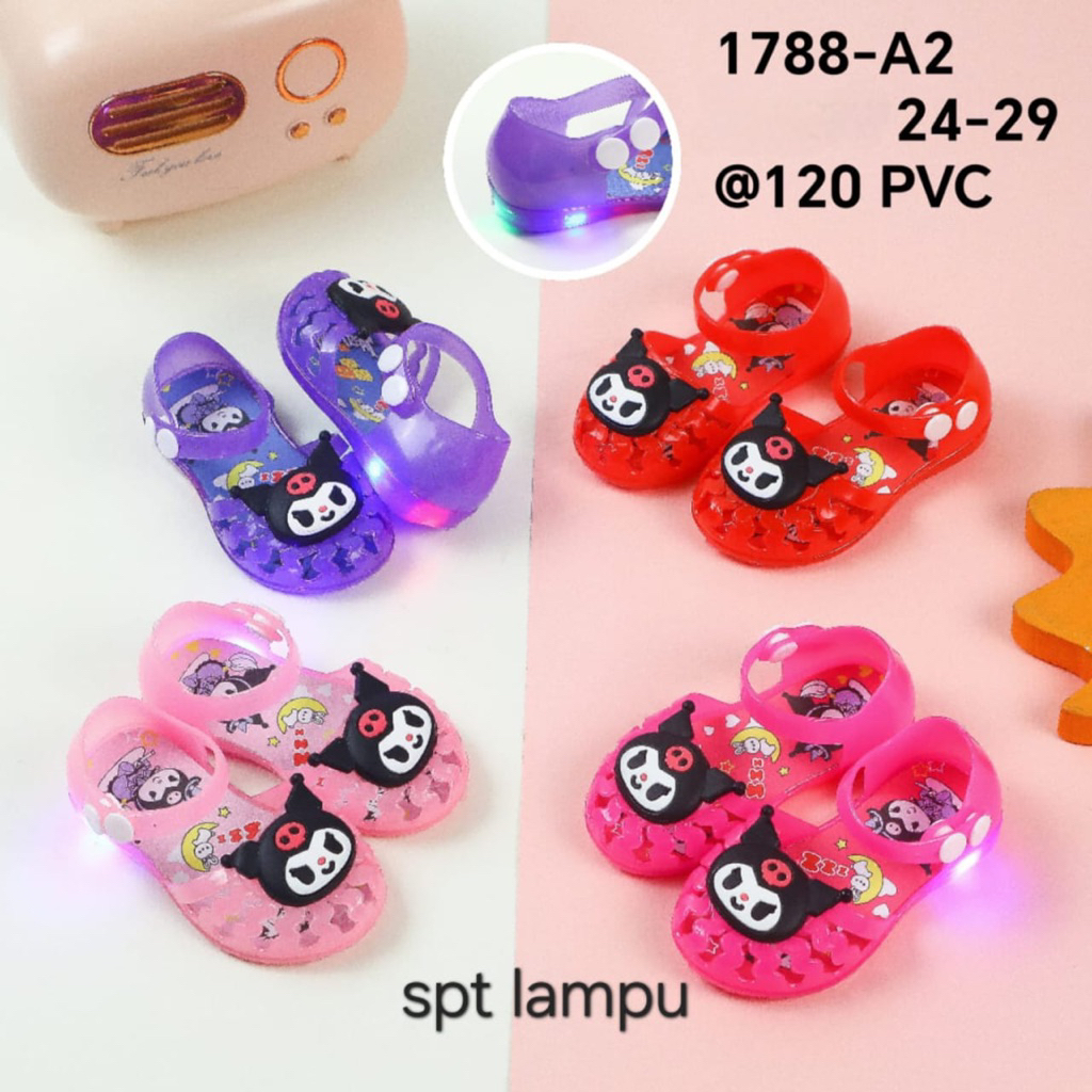 TERMURAH - Sepatu Anak/Balita Ballet Lol Lampu LED Tali Belakang Bisa Nyala / SEPATU SANDAL ANAK LAM