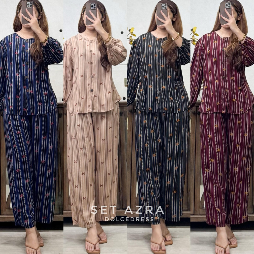 SET AZRA / OneSet By DolceDress / Setelan Wanita Terbaru / Setelan Wanita Motif / Setelan Wanita Bah