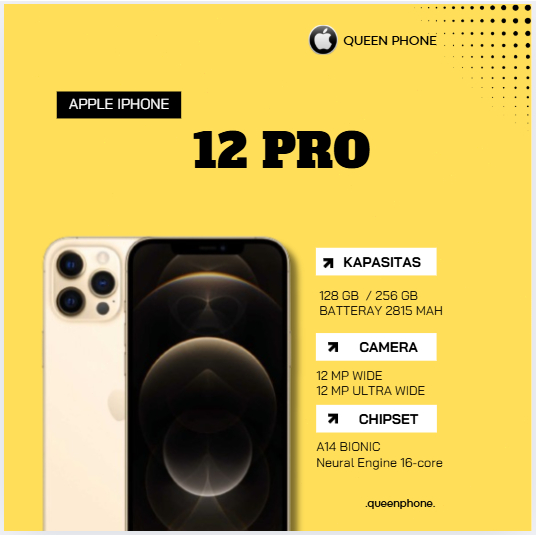 IP 12 PRO 128GB/256GB SECOND LIKE NEW FULLSET NO MINUS