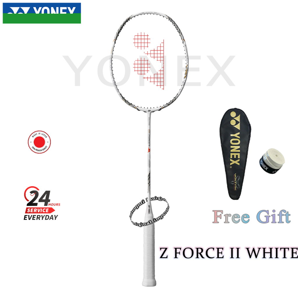 Bulu tangkis Racket Badminton  VOLTRIC Z FORCE II WHITE Carbon Lengkap 26 lbs 83 g Personal 4U made 
