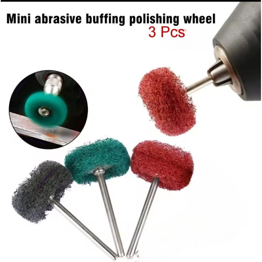 Mata Bor Poles Gosok Mini Double Layer Scouring Pad Grinding Head Wheel / Bubut Gosok Roda Mini Grin