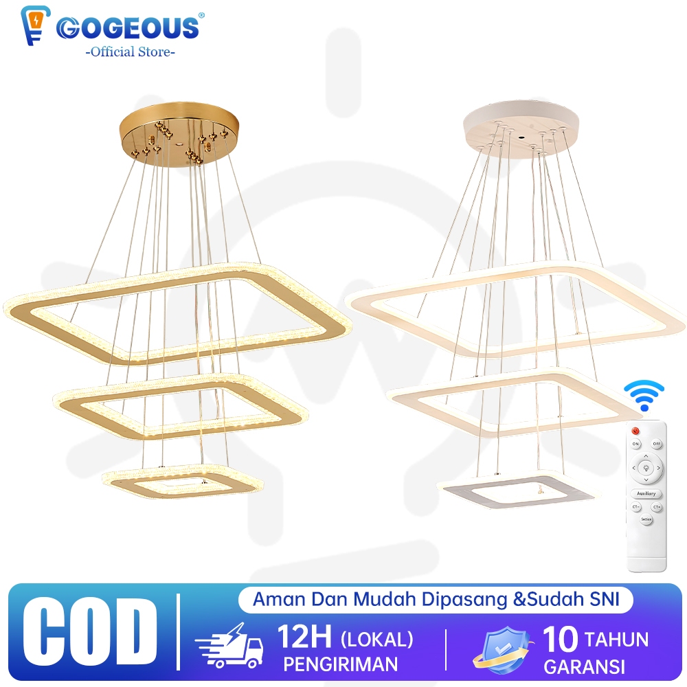 Lampu Gantung Ruang Tamu Minimalis Aesthetic Hias Kristal COD