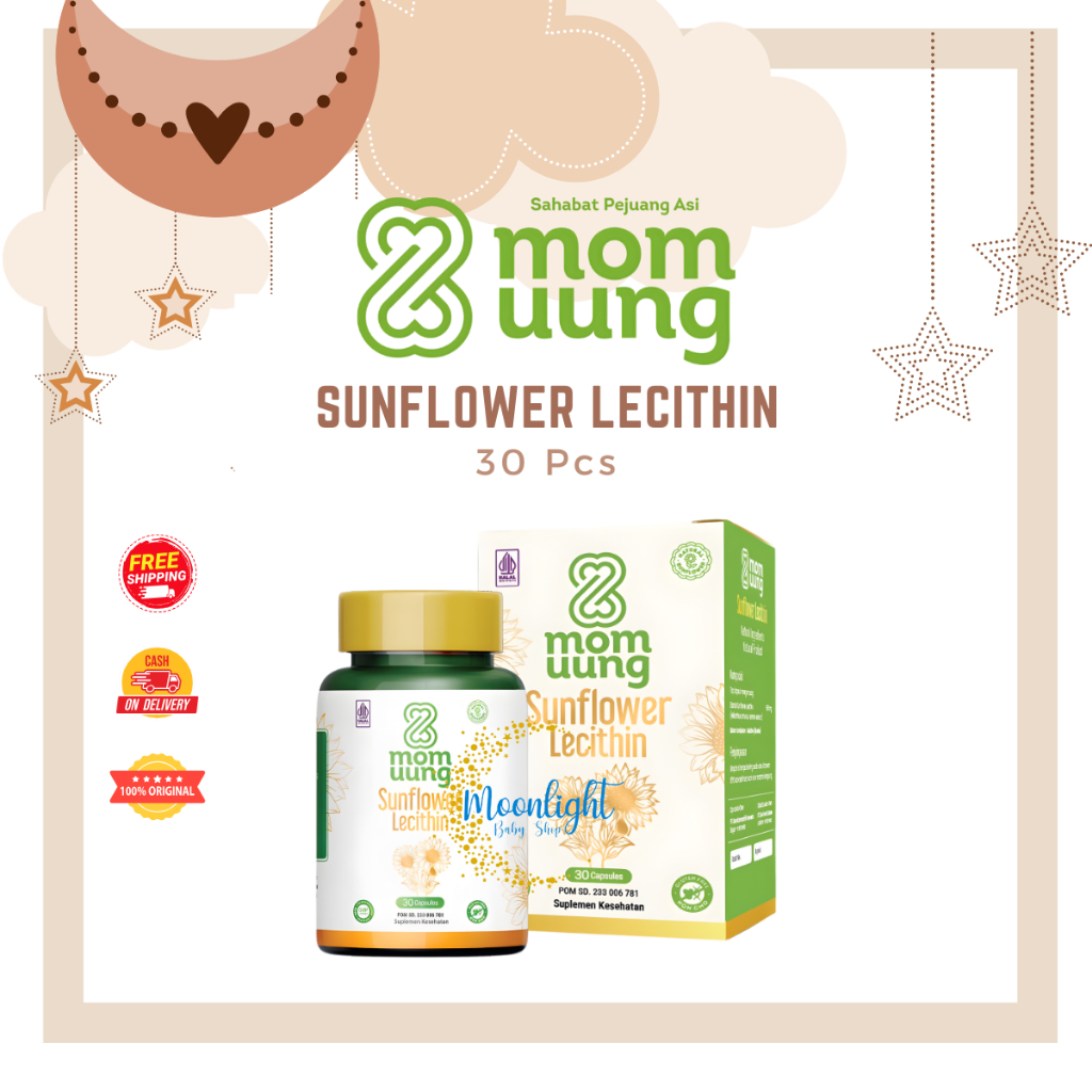 MOM UUNG LECITHIN SUNFLOWER LECITHIN 30 KAPSUL / MELANCARKAN SUMBATAN ASI - MASTITIS