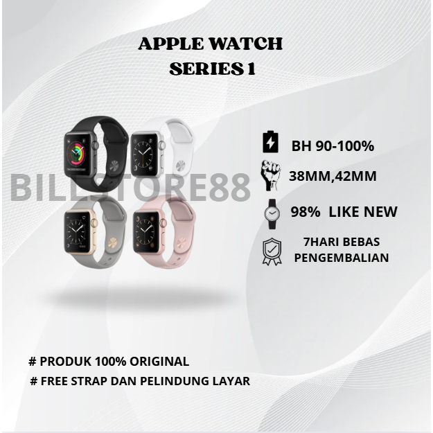 Apple Watch/iWatch Series 1 38MM/42MM S1 Second Original 100% Fullset Bergaransi Ex Internasional