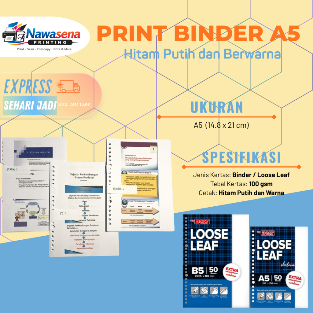 Print binder/Print B5/Cetak A5,B5
