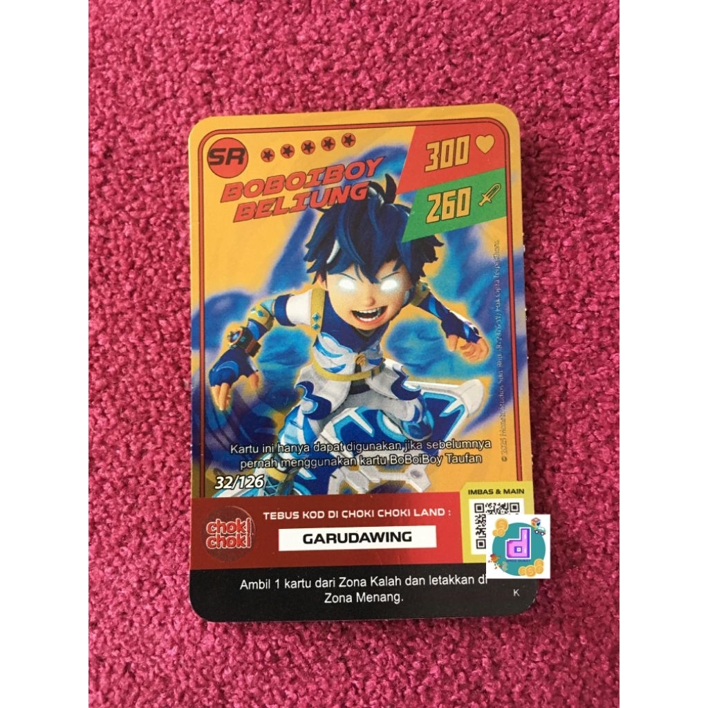 Kartu Boboiboy Hologram / Kartu Boboiboy Monsta Galaxy Emas / Kartu Boboiboy Emas/ Kartu Boboiboy Ch