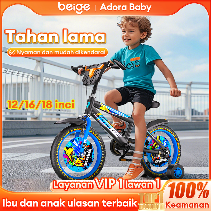 Sepeda anak 12/16/18 inci sepeda anak roda 3 sepeda bayi 3-12 bulan laki perempuan tempat duduk