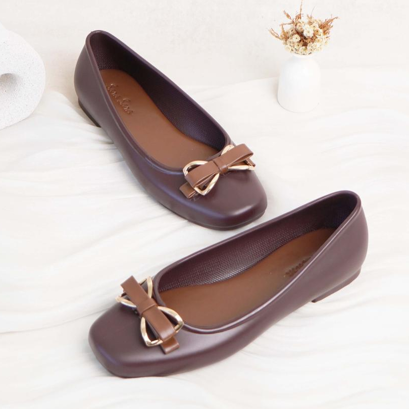 SARA SARA YUK - LISA Sepatu Sandal Mary Jane Flat Bahan Jelly Ukuran 36 - 40 Sendal Wanita Karet PVC