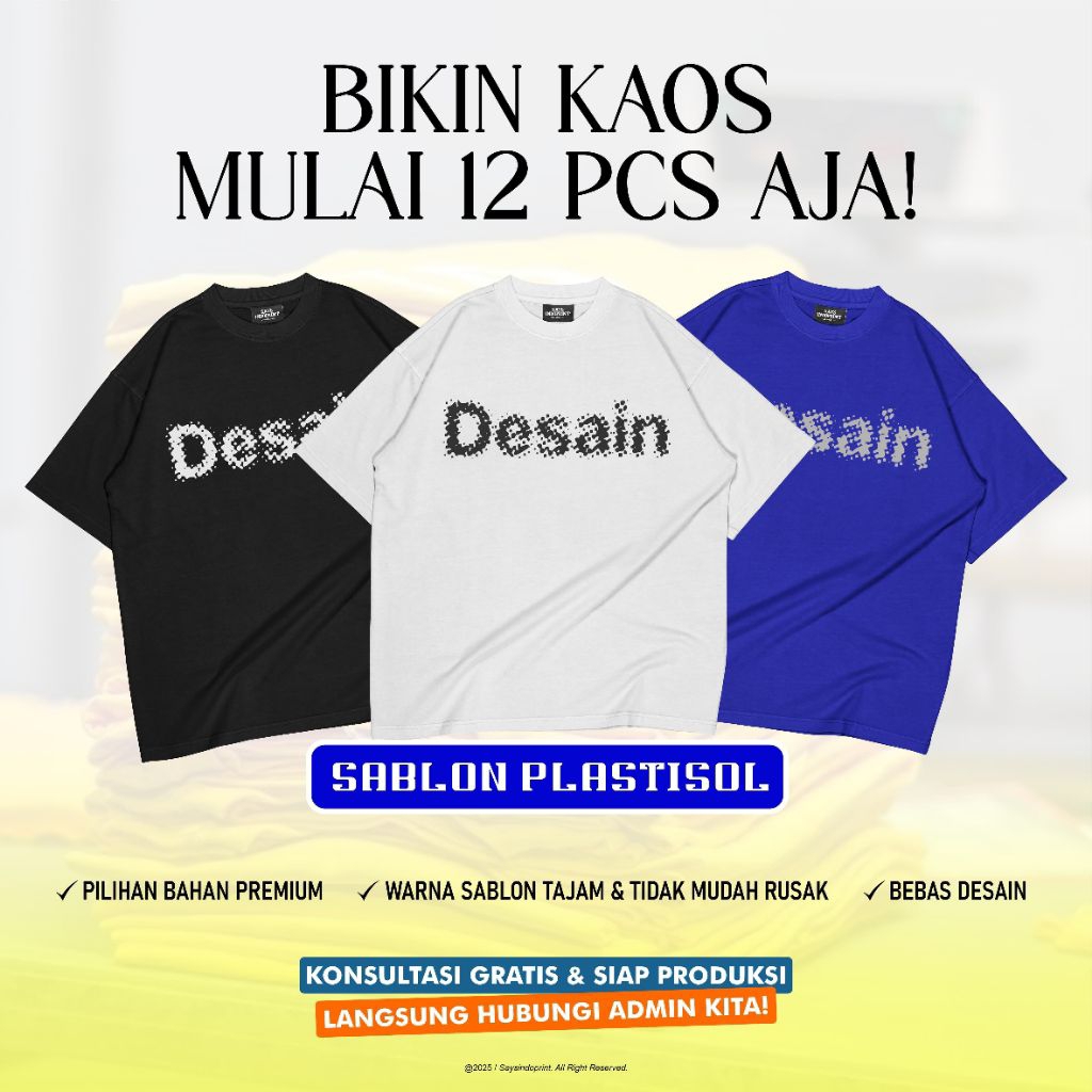 kaos sablon plastisol lusinan