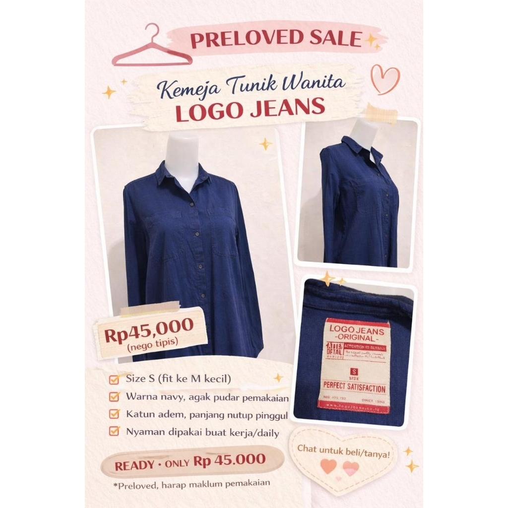 preloved kemeja logo jeans