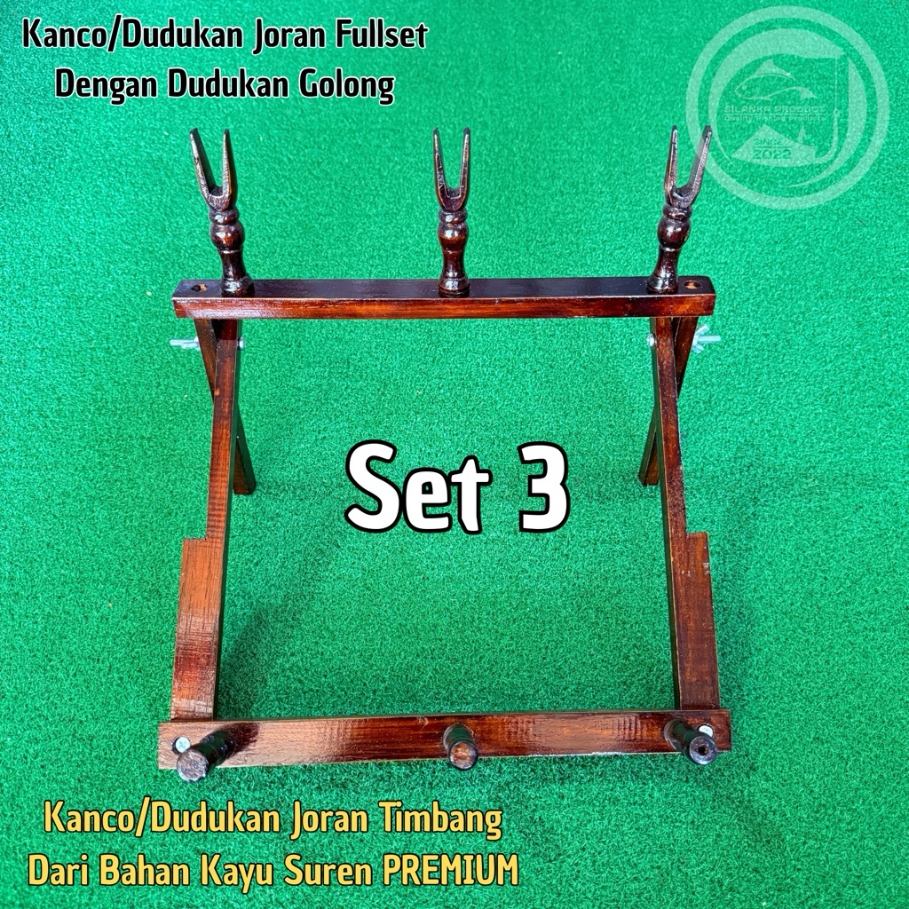 Kanco/Dudukan Joran Timbang Set 3 Bahan Kayu PREMIUM/Kanco Fullset Dudukan Golong