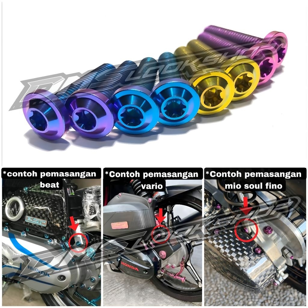 baut titanium shock belakang beat scoopy vario stylo160 genio mio soul fino original vietnam
