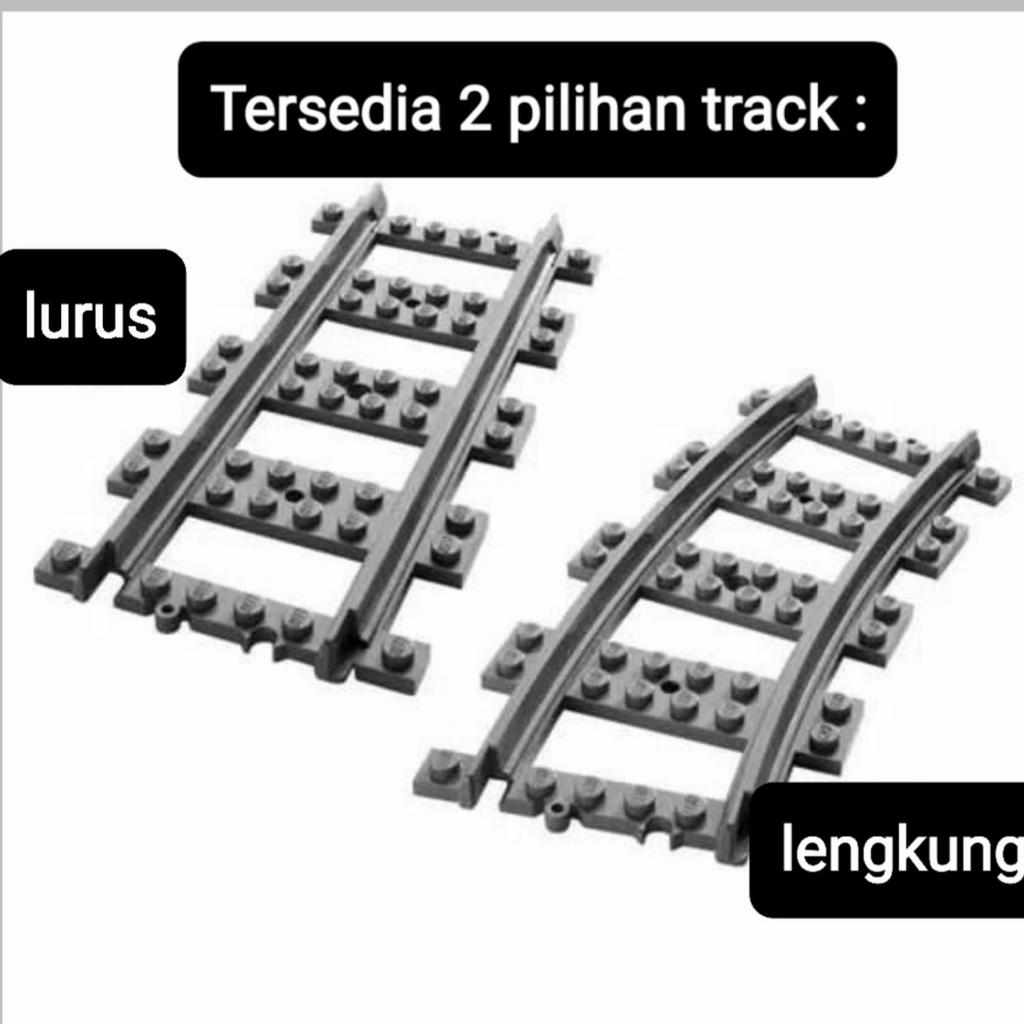 Bricks Rel Train Track lurus / lengkung Lepin, Bela, SY, Sembo assesoris DIY Diorama building block