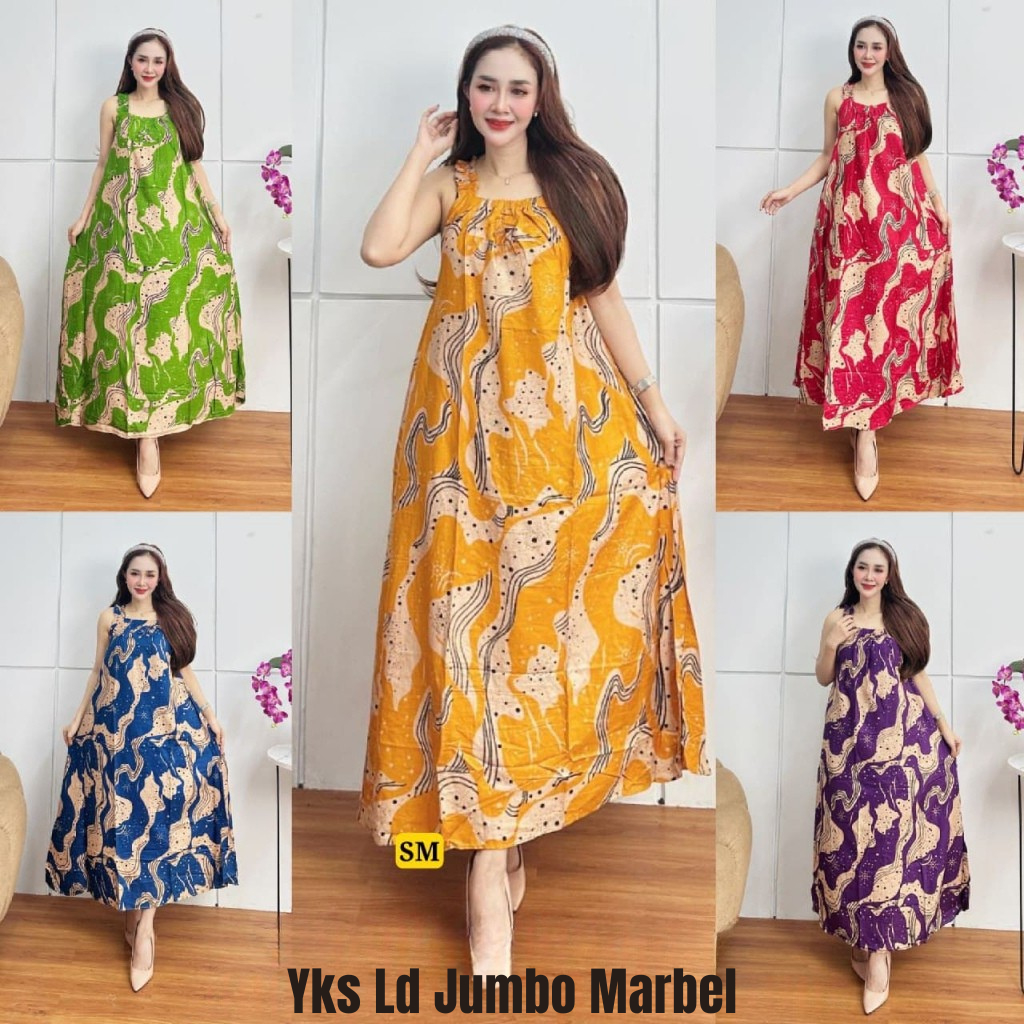 Daster Yukensi Jumbo Panjang LD 120 Motif Marbel Viral Terbaru