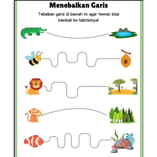 Lembar kerja anak PAUD /worksheet anak paud/ 50 lembar worksheet