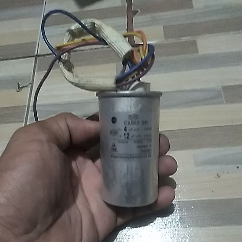 CAPASITOR MESIN CUCI 2 TABUNG CBB65.SH 4 uF+12 uF/ 500 VAC ORIGINAL COPOTAN