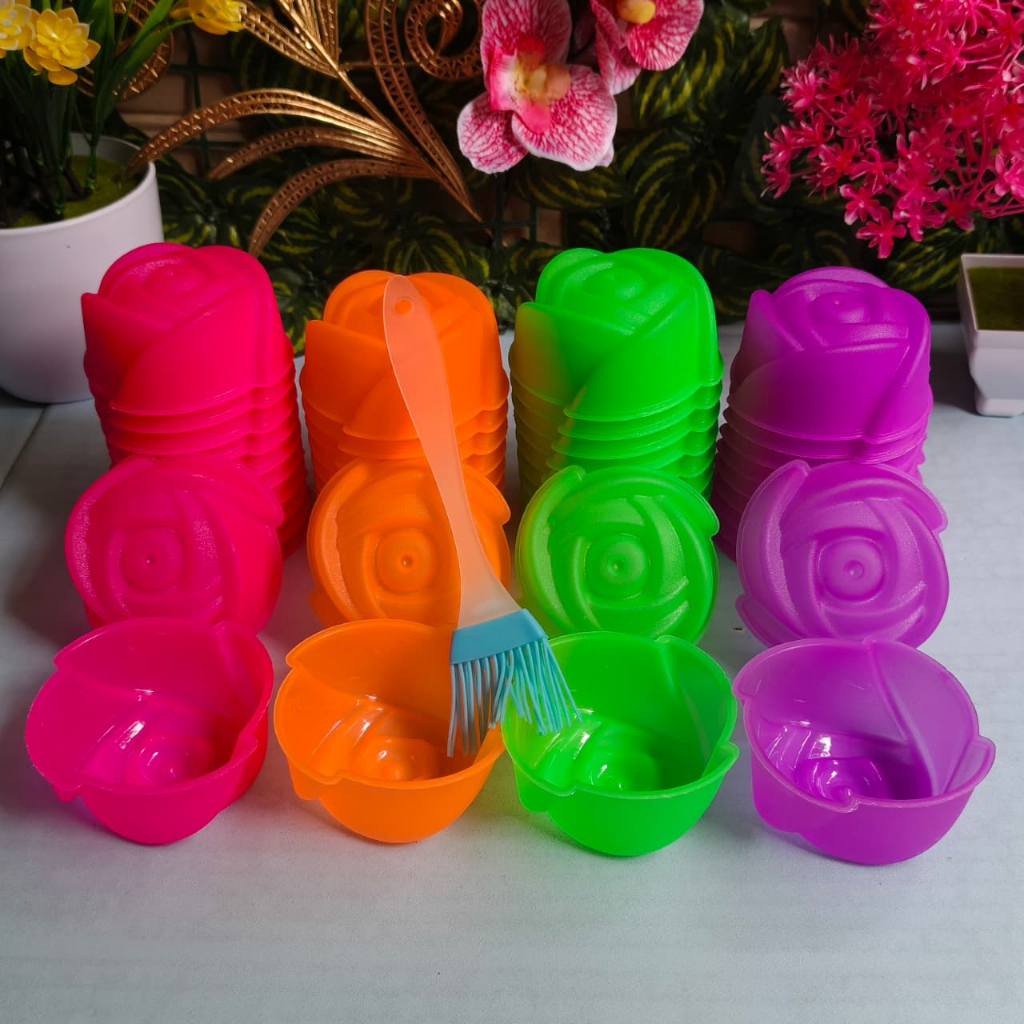 Promo 48 Pcs Cetakan Kue Puding Ager Mawar Putu Ayu Twister Teratai Jasmine Talam Apem Spiral Jelly 