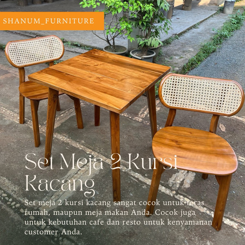 kursi meja makan kacang set 2 kursi 1 meja meja makan kursi makan set kayu kursi meja makan set