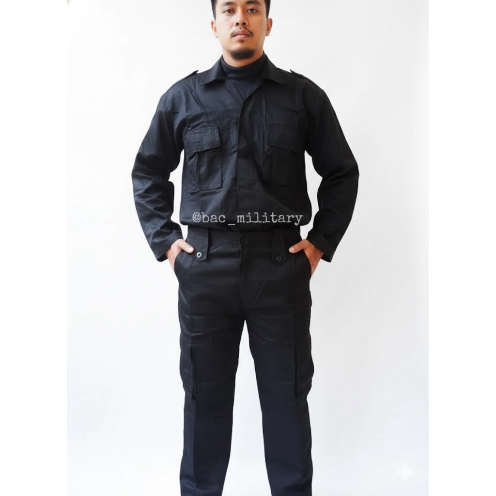 BAJU SERAGAM PDL BRIMOB HITAM SATU STEL