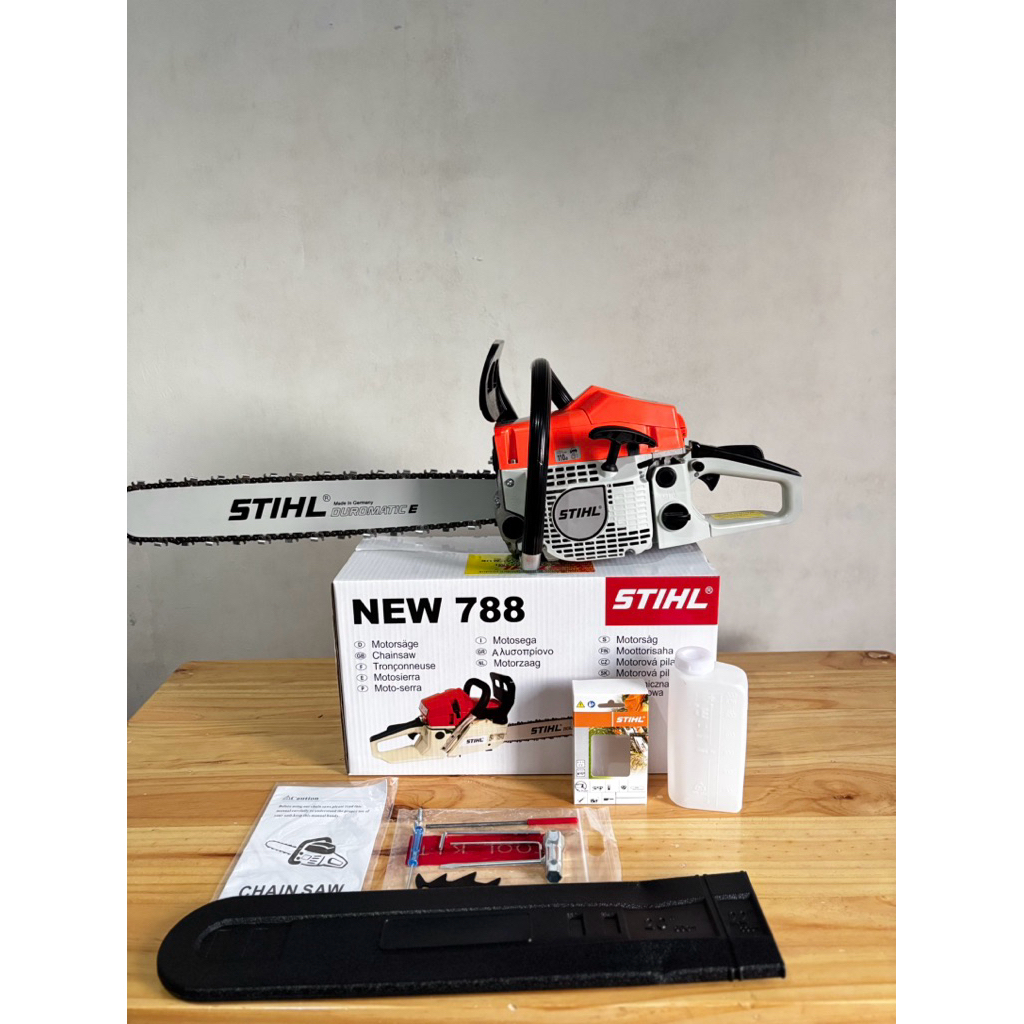 Mesin Chainsaw Mini Stihl New 788 Bar 22 Laser - Mesin Gergaji Kayu Stihl Original New 788 Komplit