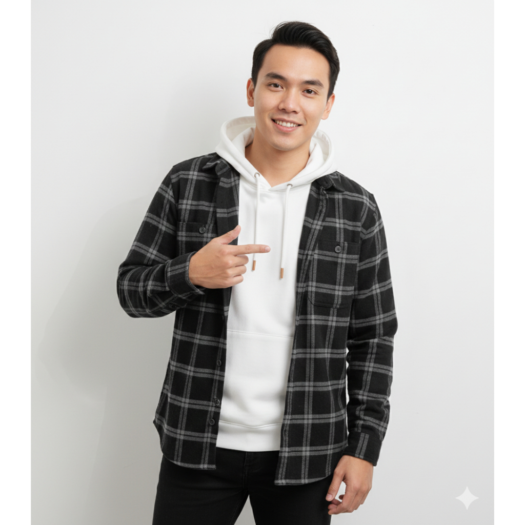 KEMEJA FLANEL KUPLUK KOTAK CATUR / Kemeja hoodie flannel dewasa pria wanita hangat Trend Terbaru