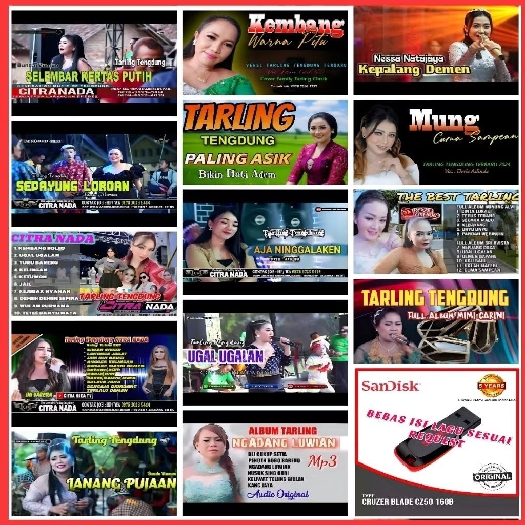 USB MOBIL MP4 VIDI0 MUSIK LAGU TARLING TENGDUNG - USB MP4 LAGU DANGDUT TARLING CIREBON