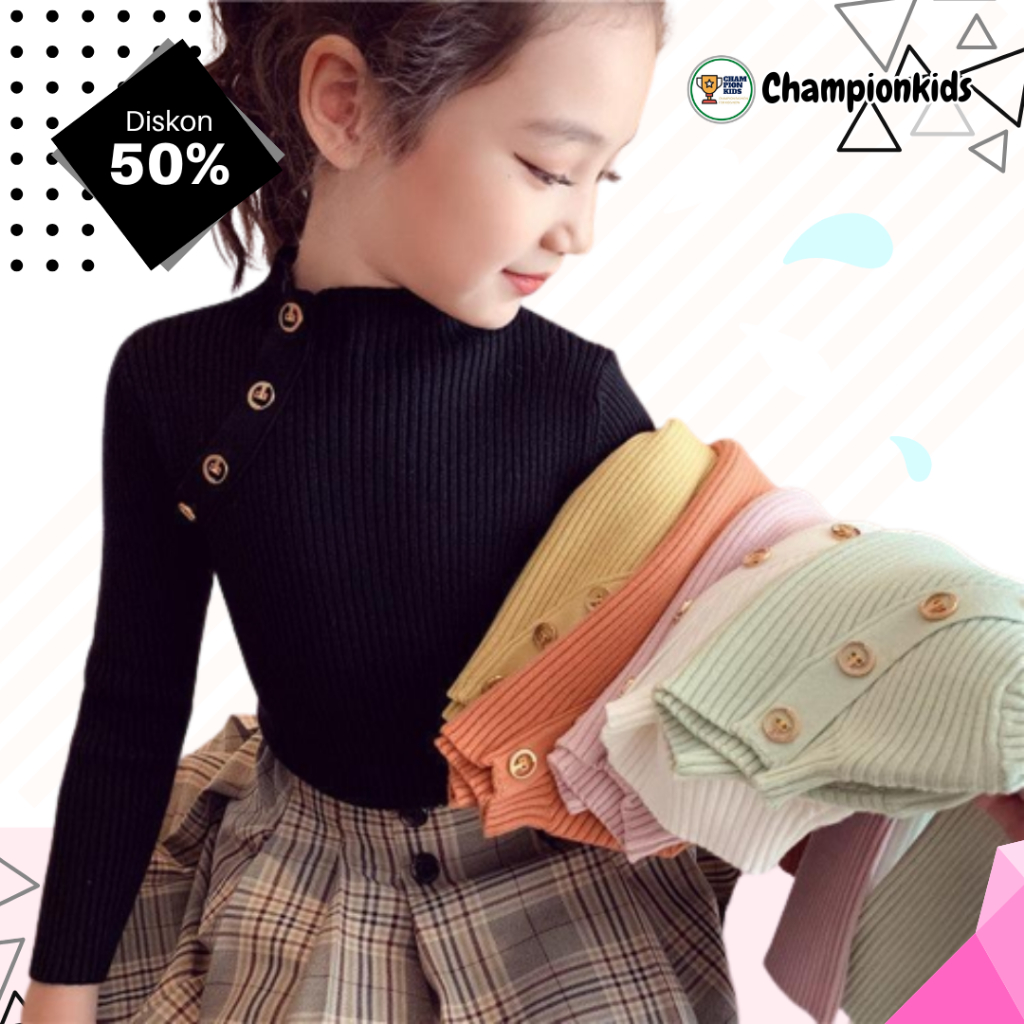 Baju Rajut Anak Perempuan usia 1-5 tahun KISA Korea fashion Kids  - [ championkids ]