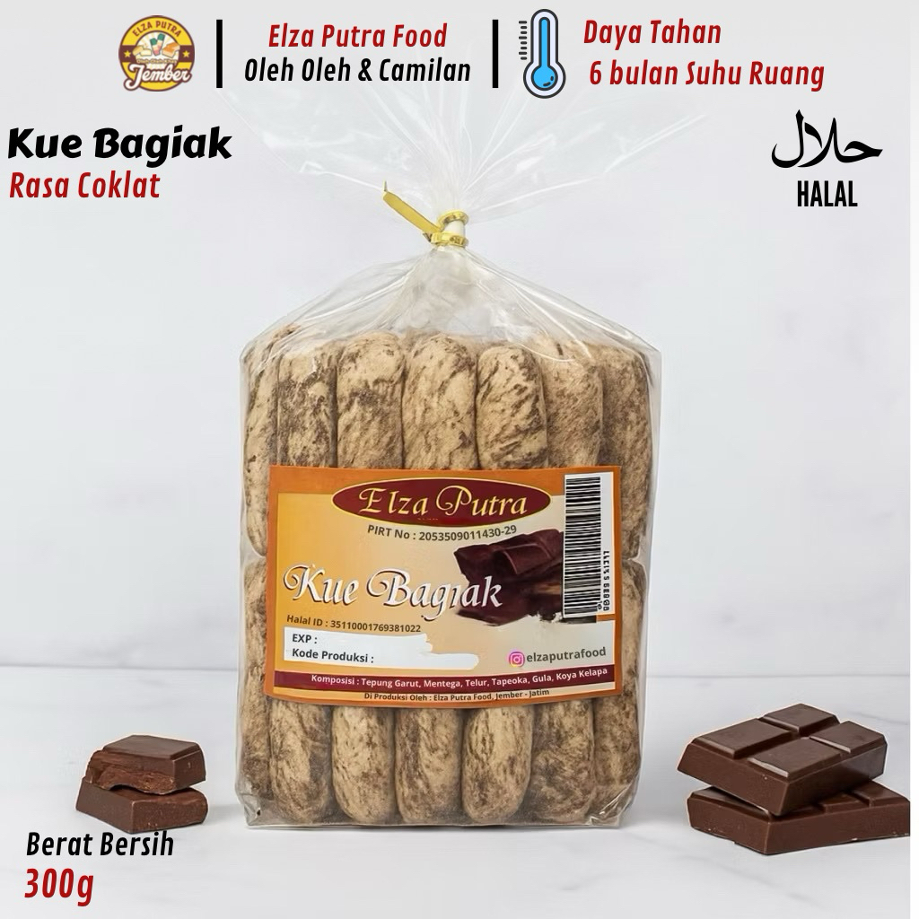 Kue Bagiak Rasa Coklat Khas Banyuwangi Netto 300 gram