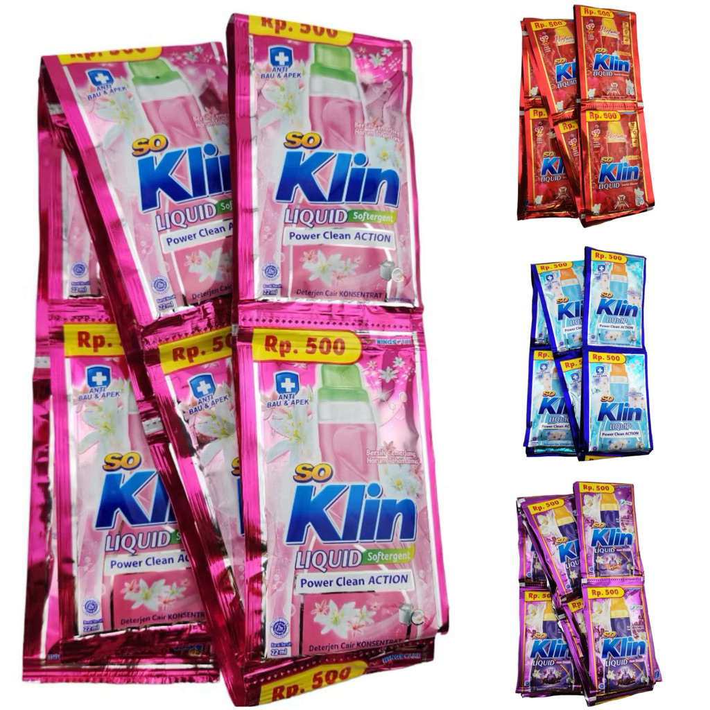 Deterjen Cair SOKLIN 500 an 6 Sachet  - Soklin 500 6 Sachet , Aroma Segar, Harga Terjangkau